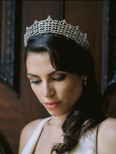 CAMILLA Honeycomb Tiara Simulated Diamond Royal Bridal GREVILLE Tiara © Wedding Jewelry And Accessories, Glam Bride, Beautiful Tiaras, Headpiece Hairstyles, Diamond Tiara, Gown Photos, Wedding Accessories Jewelry, Bridal Show, Princess Bride