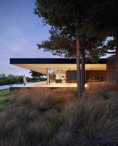 SVAREF High-end architectural design inspiration reference image of a modern villa with on the edge of a pine forrest SVA Minimal Architecture, Casa Exterior, Minimalist Architecture, Forest House, Architecture Exterior, House Architecture Design