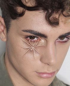 Spider Makeup, Halloweenský Makeup, Holloween Makeup, Mekap Mata, Optical Illusion Tattoo, Face Art Makeup, Halloween Makeup Inspiration, Smink Inspiration, Male Makeup