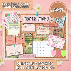 the printable prayer board kit is shown