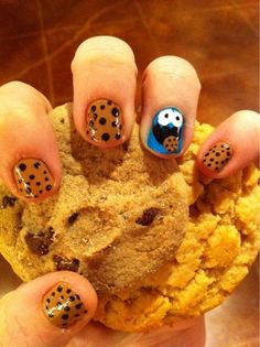 Cookie Monster Cookie Monster Nails, Monster Nails, Get Nails, Nail Art Inspiration, Creative Nails, Cookie Monster, Love Nails, Monster Cookies, How To Do Nails