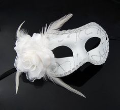 Silver Masquerade Mask, Flower Costume, Mask Masquerade, Venetian Masks, White Mask, Red Butterfly, Carnival Masks