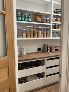 the pantry is organized and ready to be used