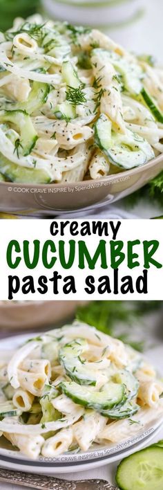 this creamy cucumber pasta salad is the perfect side dish