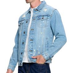 Nerd Men's Distressed Denim Jacket Are you looking for a statement-making piece that’ll elevate your wardrobe? You won’t find anything more stylish or timeless than Funny Design Denim Jacket for Men. Designed with an eye-catching look that combines quality materials, including our signature acid washed denim and distressed finish, it provides a blend of comfort and style that’s perfect for whenever the occasion calls for maximum impact. Whether you’re hitting the streets or hitting the town, you Ripped Light Wash Denim Jacket, Light Wash Ripped Cotton Denim Jacket, Ripped Light Wash Denim Jacket For Streetwear, Casual Ripped Light Wash Denim Jacket, Urban Light Wash Distressed Denim Jacket, Light Wash Distressed Cotton Denim Jacket, Urban Distressed Light Wash Denim Jacket, Casual Light Wash Ripped Denim Jacket, Trendy Denim Jacket