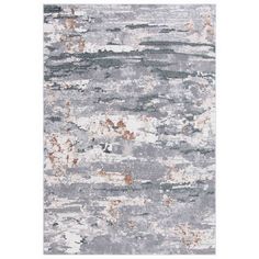 an area rug with grey and white paint on it