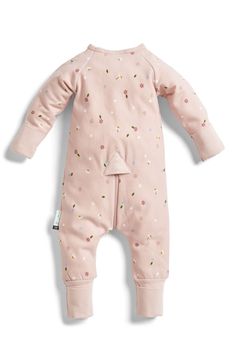 Designed to be mixed and matched with the brand's other layers for sleep, this romper is so sweet you'll want to use it during the day, too. The 1.0 TOG rating makes it an ideal moderate-weather layer and the zip-around closure makes diaper changes easy. Includes room thermometer and what to wear guide to help bundle baby appropriately for sleep Front zip-round closure 1.0 TOG suited for room temperatures between 70-75°F 67% viscose, 28% organic cotton, 5% elastane Machine wash, tumble dry Impor Long Sleeve Onesie For Bedtime In Spring, Cotton Long Sleeve Onesie For Sleep, Snug Long Sleeve Sleepwear For Bedtime, Comfortable Long Sleeve Onesie For Sleep, Long Sleeve Onesie For Sleepover In Spring, Cute Cotton Onesie For Sleep, Cute Cotton Sleep Onesie, Casual Spring Bedtime Onesie, Casual Pink Onesie For Sleep