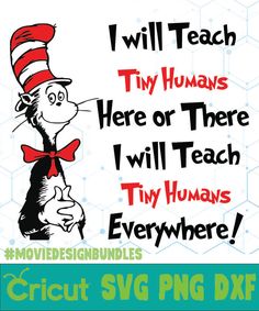 the cat in the hat svg file is ready to be used as a teacher's gift