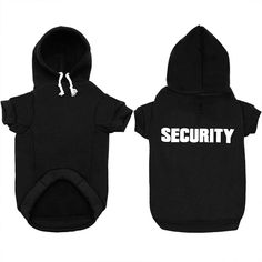 Security French Bulldog Hoodie - XS / Black - Frenchie Complex Shop Puppy Coats, Dog Winter Clothes, Large Jacket, Pet Sweater, Hoodie Fits, Dog Door, Dog Sweatshirt, Winter Dog, Dog Hoodie