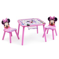 a minnie mouse table and chair set