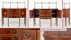 four different views of an antique dresser