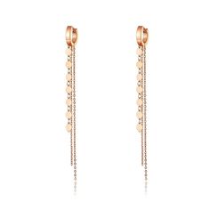 Material: Stainless Steel, Gold PlatedSize: 9.5cmWeight: 4g per pairDesign: Tassel Chains on a Hoop Dangle Drop Statement EarringsColor: Rose Gold Chain Earrings Dangle Totaram Jewelers, Travel Inspired Jewelry, Statement Drop Earrings, Stainless Steel Earrings, Online Earrings, Rose Gold Earrings, Rose Gold Color, Long Earrings, Shape Patterns