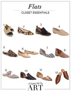 Types Of Flats Shoes For Women, Flats For The Office, Basic Flats For Women, Stylish Flats For Women Classy, Comfy Flats For Work, Casual Work Outfits Flat Shoes, Flat Work Shoes Women Outfit, Footwear Essentials Women, 2023 Flat Shoes