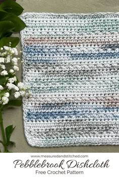 Bring a touch of rustic charm to your kitchen with this fun and stylish Pebblebrook Dishcloth! It's an easy crochet pattern that's perfect for adding handmade touches to your farmhouse kitchen decor. You can't resist this delightful design; grab the free pattern on the blog today! Crochet Kitchen Washcloth Free Pattern, Crochet Dish Cloths Patterns Free, Crochet Dish Cloths Easy, Easy Dishcloth Crochet Pattern, Crochet Dishtowel Free Pattern, Free Washcloth Crochet Patterns, Free Crochet Washcloth Pattern, Farmhouse Dishcloth Crochet Pattern