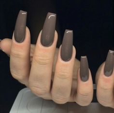 Plain Acrylics, Dark Nude Nails, Dark Grey Nails, Nail Designs Gel, Gel Nails Nail Art, Nail Inspo Nail Art, Professional Manicure, Nail Drills, Edgy Nails