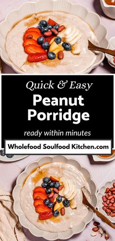 the recipe for quick and easy peanut porridge is ready with minutes to make it