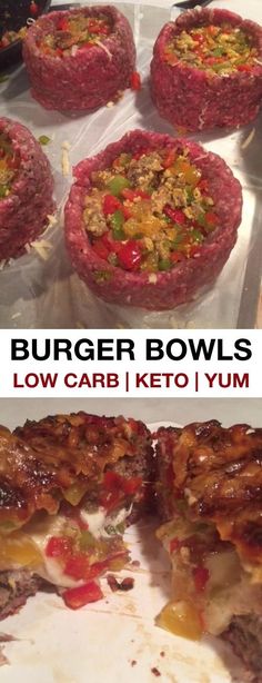 the burger bowls are made with low carb keto and yum