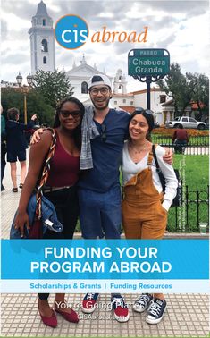 two people standing next to each other in front of a building with the caption funding your program abroad