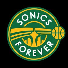 the logo for sonic's forever basketball team, with an image of a basketball on it