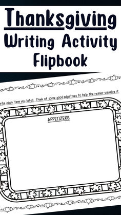 the thanksgiving writing activity flipbook