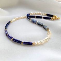 ★ Natural Stone (Lapis Lazuli ) ★ Adjustable chain (16-17 inches) ★ Gold Plated Closure Simple Gemstone Necklace, Natural Stone Necklaces Handmade, Blue Necklace Aesthetic, Trendy Beaded Necklace, Aesthetic Necklace, Necklace Aesthetic, Diy Leather Bracelet, Stone Bead Jewelry, Blue Stone Necklace