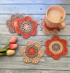 Ornate Coasters - Free Crochet Coaster Pattern - The Crochet Fix Easy Crochet Gifts, Funky Mug, Small Crochet Projects, Keep Cup, Small Crochet Gifts, Textured Crochet, Coaster Pattern, Crochet Christmas Gifts, Cozy Crochet Patterns