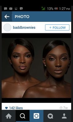 two black women with dark skin on their faces