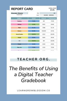 the benefits of using a digital teacher's gradebook