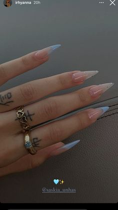 #nails #stiletto Medium Stiletto Nails Designs, Blue Stilletos Nails, Stilettos Nails Designs, Light Blue Stiletto Nails, Stiletto Blue Nails, Baby Blue Stiletto Nails, Steletoes Nails Design, Blue Stiletto Nails Design, Stiletto Nails Blue