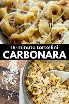 this is an image of homemade tortellini carbonara