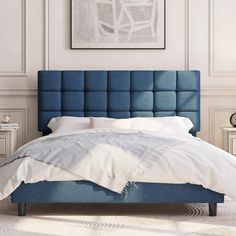 PRICES MAY VARY. ✔【Height-Adjustable Upholstered Headboard】The height-adjustable panel headboard for queen platform bed ranges from 113 cm/ 44.5" to 123 cm/48.5", you can adapt it to the optimal height for your needs. Just apply mattress and sheet, you'll be ready for read, relax or sweet dream in total comfort (No Box Spring Needed) ✔【Square Tufted & High-Resilience Foam】Foam-filled is not accessible to sag. The resilience brought by foam filling fits the body, creating a comfortable and privat Metal Platform Bed Frame, Velvet Upholstered Bed, Neutral Fabric, Queen Upholstered Bed, Fabric Headboard, Wooden Boards, Queen Platform Bed, Queen Size Bed Frames, Wooden Bed Frames