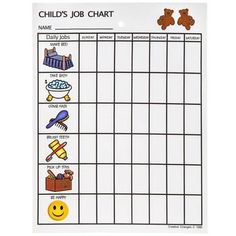 a printable child's job chart