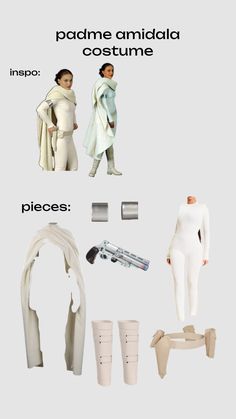 an image of the costume and accessories used in costumes for female characters from star wars