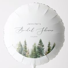 a white paper plate with trees and the words, bridal floret on it