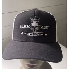 Black Label Trading Company Trucker Hat Cap Snapback Nwot. Fitted Trucker Snapback Baseball Cap, Fitted Trucker Baseball Cap With Flat Brim, Classic Black Baseball Cap With Flat Bill, Fitted Trucker Hat Snapback Style, Classic Black Snapback Hat With Flat Brim, Classic Black Trucker Hat For Streetwear, Black Snapback Hat With Flat Bill, Black Flat Brim Trucker Hat For Streetwear, Classic Black Fitted Baseball Cap