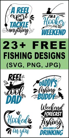 two free fishing designs for father's day or any other time of the year