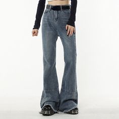 Bell Bottoms Jeans, Jeans Wide, Height And Weight, Pants Trousers, Denim Fabric, Long Pants, Bell Bottoms, Bell Bottom Jeans, Fabric Color