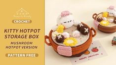 crochet kitty hotpot storage box for mushroom hotpot version