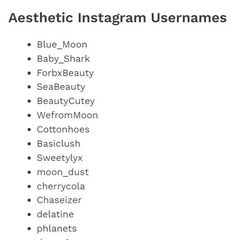 Aesthetic Instagram Usernames Cute Aesthetic Usernames, Aesthetic User Name Ideas, Instagram Usernames, Aesthetic Usernames, The Best Aesthetic, Instagram Username, Corkboard Ideas Decor