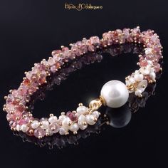 CUSTOM made to Order - Gold Multi Spinel and Keishi Pearl Bracelet with Vintage Pearl Clasp Pearl Clasp, Precious Gemstones Jewelry, Long Tassel Earrings, Interlaken, Bracelets Diy, Jewelry Safe, Vintage Pearl, Sapphire Bracelet, Art Deco Earrings