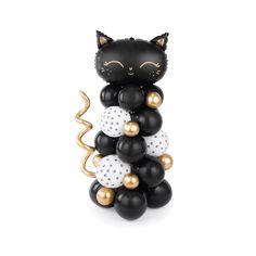 a black and gold balloon cat figurine