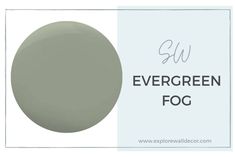 the words evergreen fog are in front of an image of a gray circle with white lettering