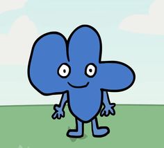 an animated blue elephant standing in the grass