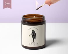 a candle with a stick sticking out of it