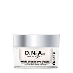 Do Not Age with dr. brandt®  TRIPLE PEPTIDE EYE CREAM CRACK THE CODE OF AGING! ad Dr Brandt, Firming Eye Cream, Reduce Dark Circles, Neck Cream, Eye Contour, Age Defying, Anti Aging Cream, Skincare Ingredients, Eye Area