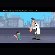 a cartoon character pointing at another character in front of him with the caption'this is real life, plyry phatypgus