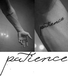 two pictures with the words patience on them