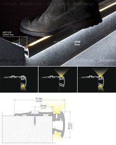 the diagram shows how to use an led strip for shoe laces and shoestring