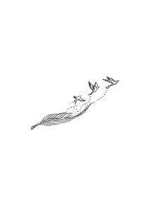 a drawing of two birds flying in the sky