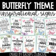 butterfly themed inspirational signs for teachers